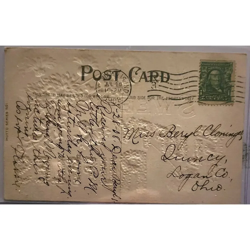 Lot Of Four Vintage Antique Embossed Postcards Remember Affinity Aunt Ruffles